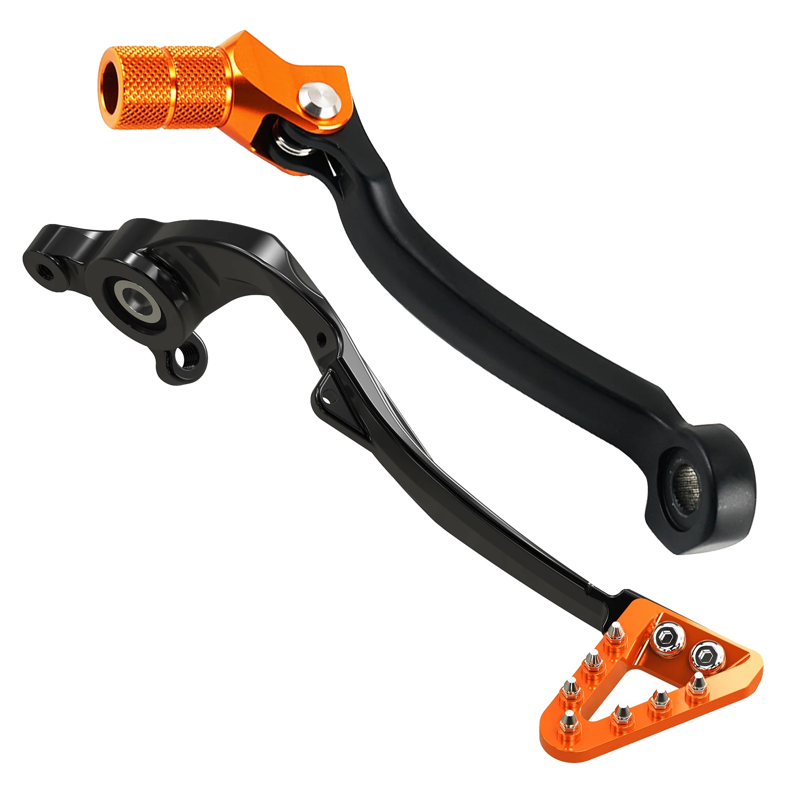 Bremspedalhebel, Verstellbares Design, Leichtes Aluminium, Orangen-set