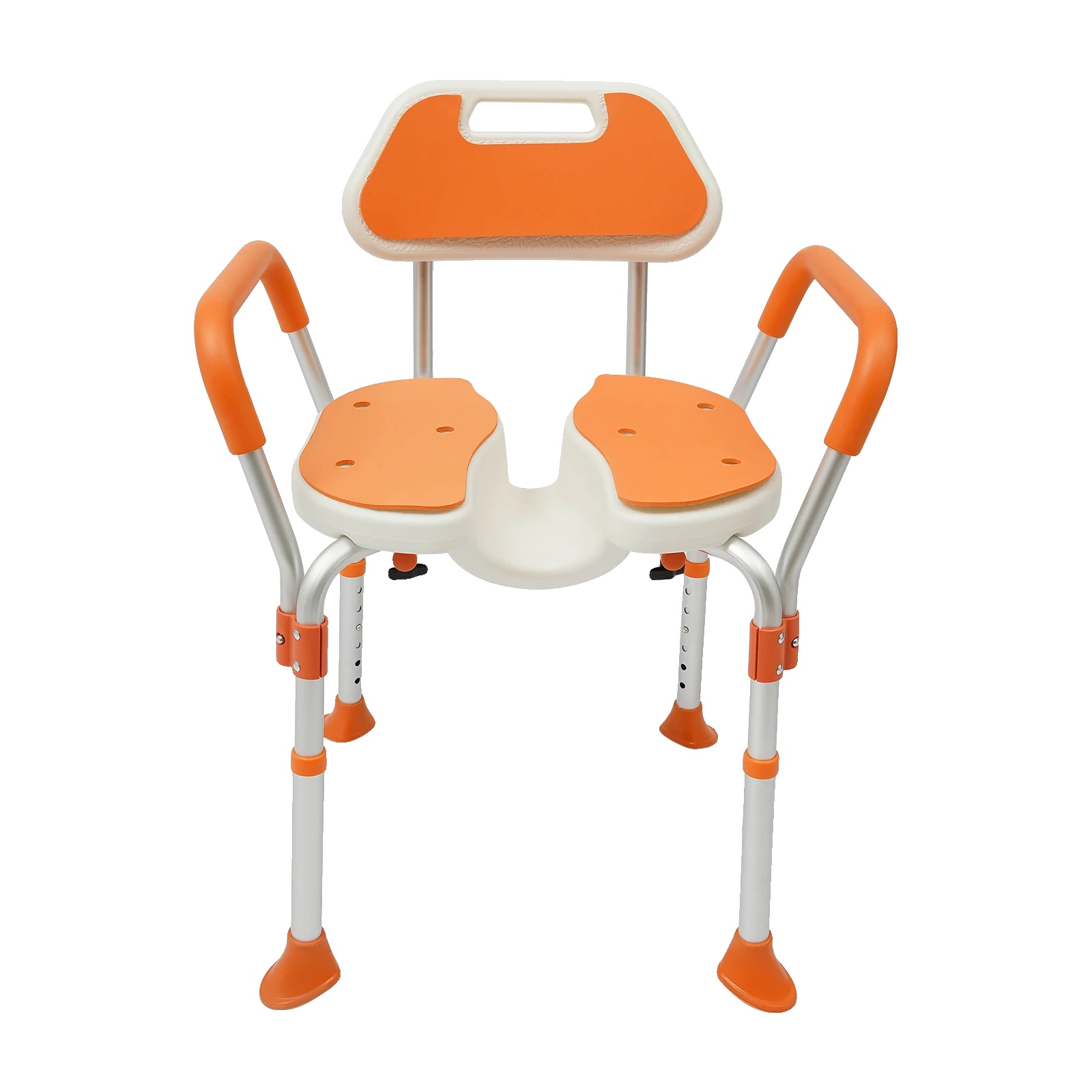 Duschstuhl, Verstellbare Höhe, Rutschfeste Sicherheitsmerkmale, Orange