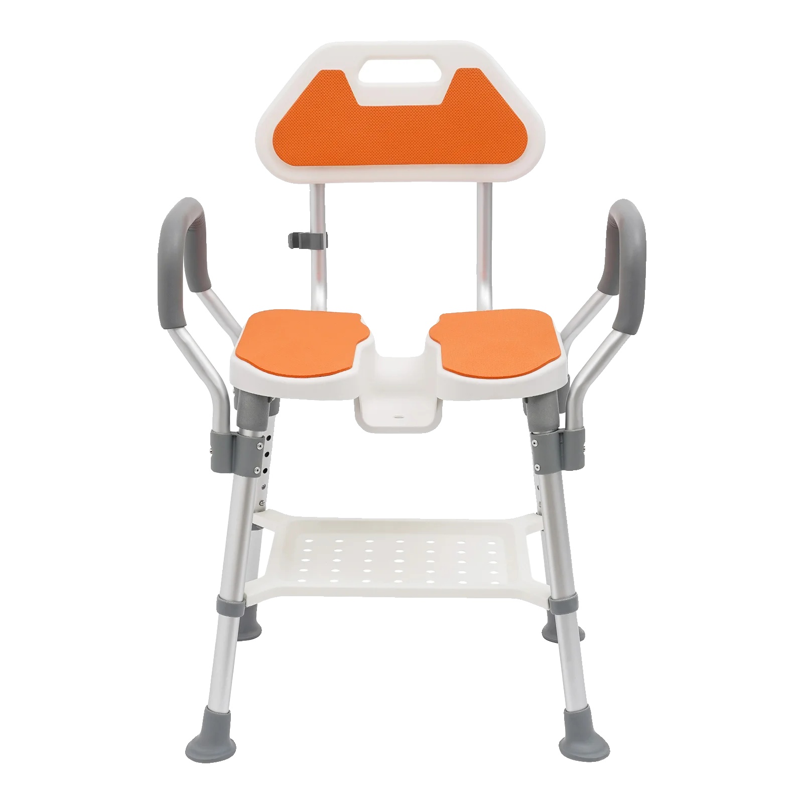 Duschstuhl, Höhenverstellbar, Rutschfestes Design, Orange