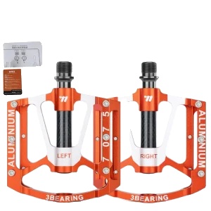 Fahrradpedale, Ultraleichte Aluminiumlegierung, Glattes 3-kugellager-design, Orange