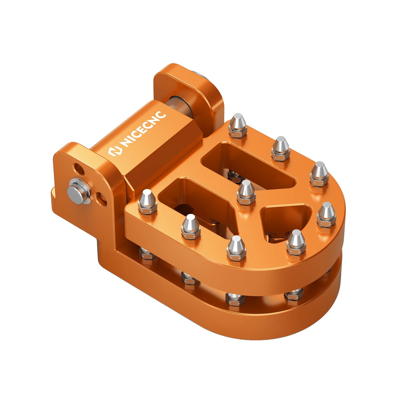 Fußbremsenpedalverlängerung, Verstellbare Doppelposition, Rutschfeste Oberfläche, Orange