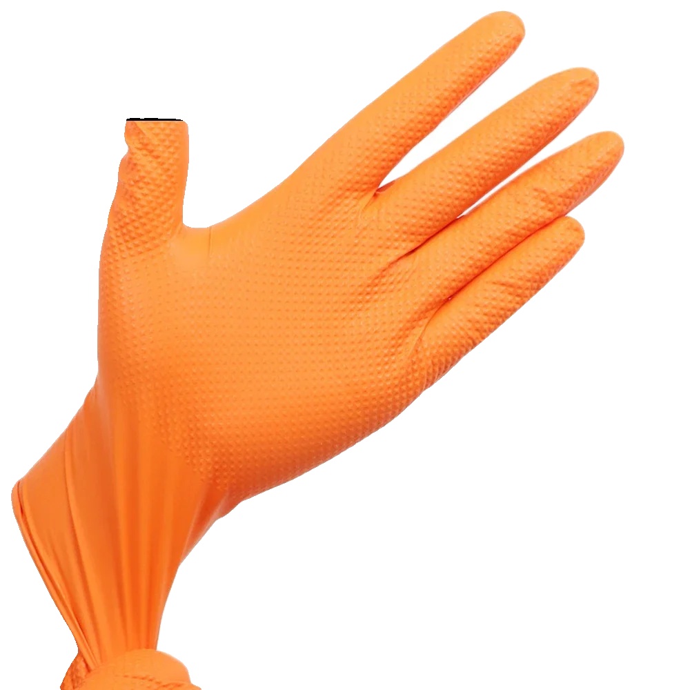 Einweg-nitrilhandschuhe, Strukturierte Grifffläche, Robuster Schutz, Xl, Orange- 50stück