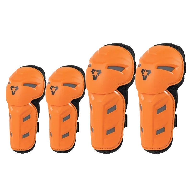 Knie- Und Ellbogenschützer, Verstellbare Passform, Atmungsaktives Material, Orange