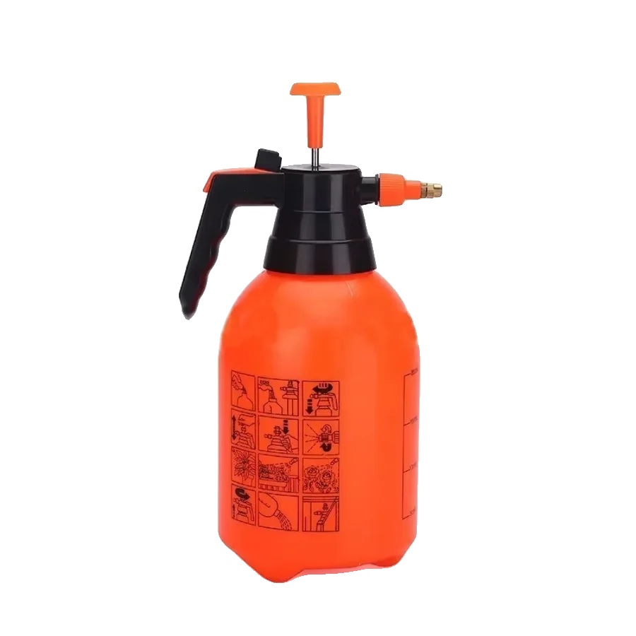Handpumpsprüher, Verstellbare Messingdüse, 2l Fassungsvermögen, Orange