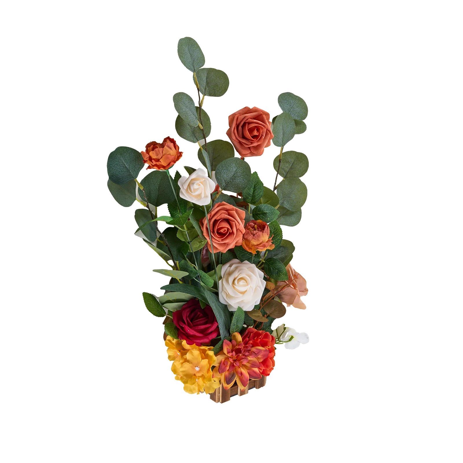 Blumenarrangement, Kunstseidenblumen, Perfekt Für Tischdekoration, Orange 17.5inch