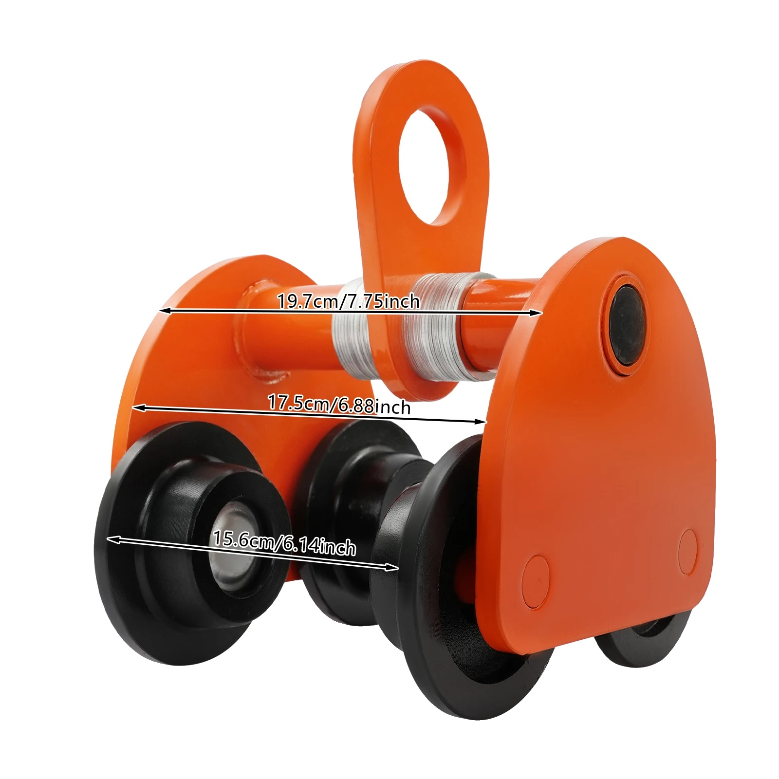 Trägerwagen, Doppelte Räder, Manuelle Bedienung, Orange