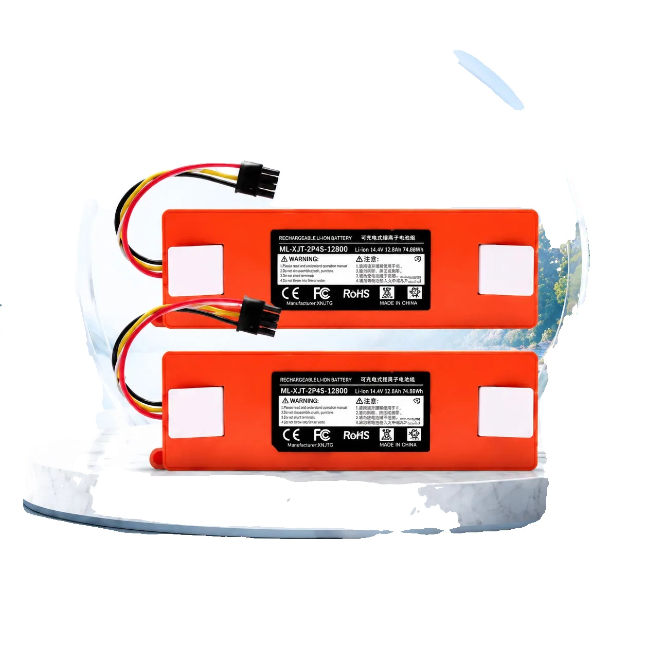 Ersatzbatterie Für Robotersauger, 12800mah, Kompatibel Mit Mehreren Modellen, 14.4v 12800mah-2 Stücke