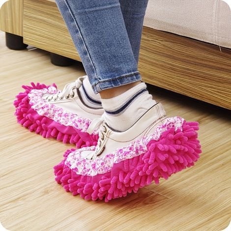 2er-set Lazy Mop Hausschuhe – Wiederverwendbar, Abnehmbar Und Waschbar – Haushaltsreinigungsgerät Für Wohn- Und Schlafzimmer
