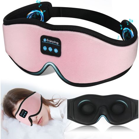 3d-bluetooth-schlafmaske (hd-stereo) – Multifunktionale, Lichtundurchlässige Schlafmaske – Wasserabweisendes Design – Kabellose Schlaf-kopfhörer – Musikalische Schlafmaske (pink)
