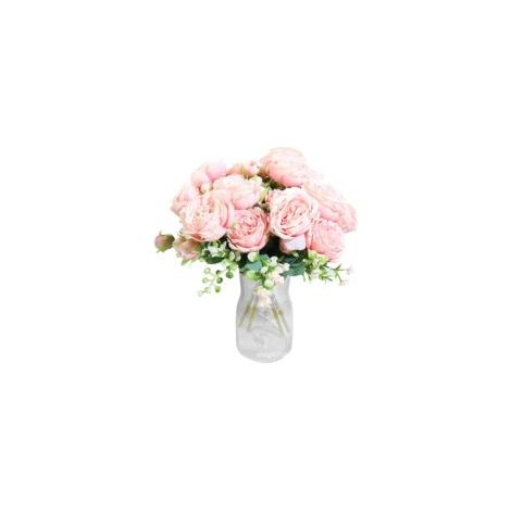 4 Sträuße Künstlicher, Hellrosa Pfingstrosen – Künstliche Blumendekoration, Tisch- Und Mittelstück