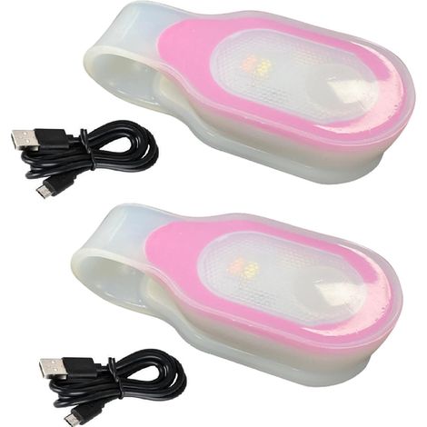 Freigriff-led-taschenlampe – Mini-sicherheitsleuchte Mit Wiederaufladbarem Clip – Ideal Für Körperpflege Und Outdoor-sport – Pink – 2er-pack