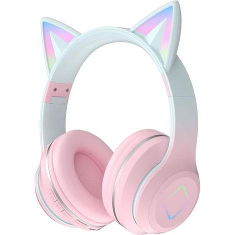 Kinderkopfhörer, Bluetooth-kopfhörer Mit Katzenohren Und Mikrofon, Kabellose Kopfhörer Für Mädchen, Tf-karte, 3,5-mm-audioanschluss, Faltbare Kabellose/kabelgebundene Kopfhörer Mit Ohrmuscheln Für Jun