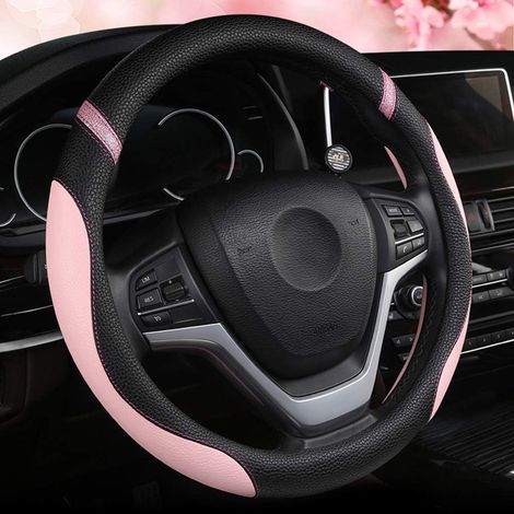 Lenkradbezug Aus Leder Für Damen – Universeller Lenkradbezug – Passend Für Autos Mit 15-zoll-lenkrad (pink)