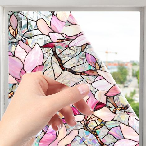 Matte, Statisch Haftende Fensterfolie – Farbige Dekorfolie – Lichtdurchlässige, Halbtransparente Folie – Wiederverwendbare, Klebstofffreie Verdunkelungsfolie – Packung Mit 43 X 100 Cm