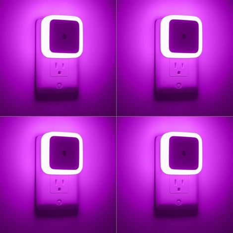 Nachtlichter – Set Mit 4 Wand-nachtlichtern – Rosa Nachtlichter Mit Stecker – Für Schlafzimmer, Badezimmer, Flur