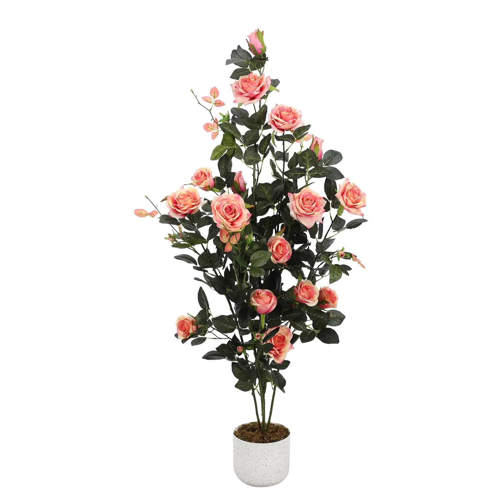 Künstlicher Rosenbaum, Realistische Blüten, Wartungsfreies Design, Rosa 120cm - 1stück