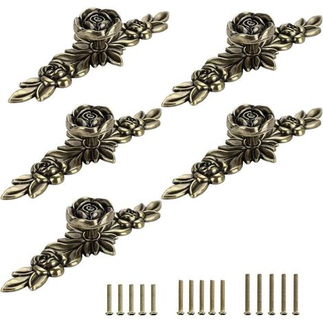 Rosa Möbelgriffe Im Europäischen Retro-stil – Für Schminktische, Nachttische Usw. – 5er-set, 14,5 × 4,4 Cm