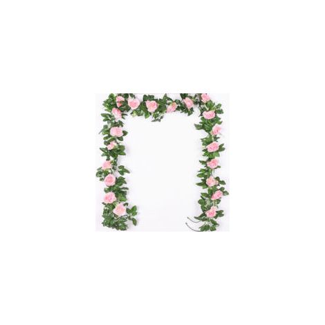 Set Mit 2 Künstlichen Kletterrosen, Rosa, 2,2 Meter – Romantische Wanddekoration, Künstliche Pflanzen Für Die Pergola