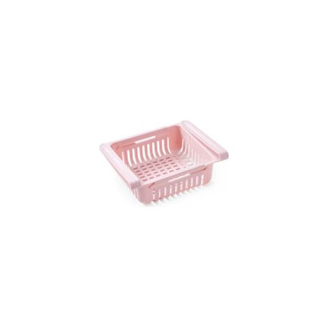Set Mit 2 Ausziehbaren Kühlschrank-aufbewahrungsboxen, Verstellbare Einlegeböden, Nordisches Rosa