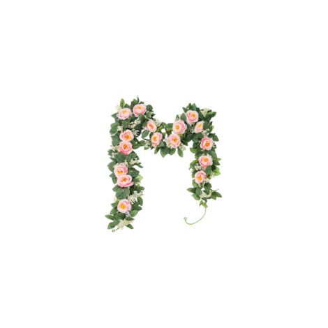 Set Mit 2 Künstlichen Kletterrosen, Rosa, 4,0 Meter Lang – Lange Künstliche Kletterpflanzen, Dekoration Für Drinnen Und Draußen