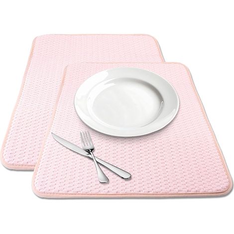 Trocknermatte Für Wäschetrockner – 2er-pack – Rosa Trockenmatte Aus Ultrafeinen, Wasserabsorbierenden Fasern – Auch Für Schneidebretter Geeignet – Große Trockenmatte