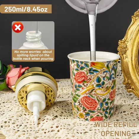 Vintage Rose Keramik-schaumseifenspender Für Bad Und Küche - Nachfüllbarer Pumpspender Für Flüssige Schaumlotion/seife