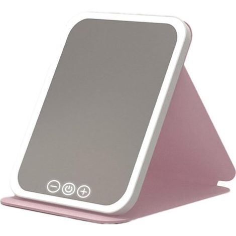 Wiederaufladbarer Kosmetikspiegel – 3 Beleuchtungsfarben – Rosa