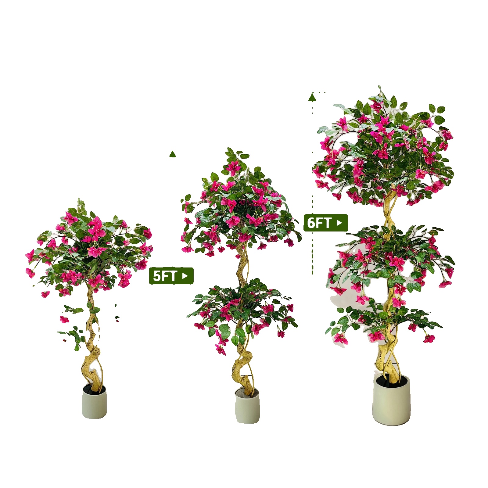 Künstlicher Bougainvillea-baum, Realistische Erscheinung, Pflegeleicht, Rosenrot, 150cm