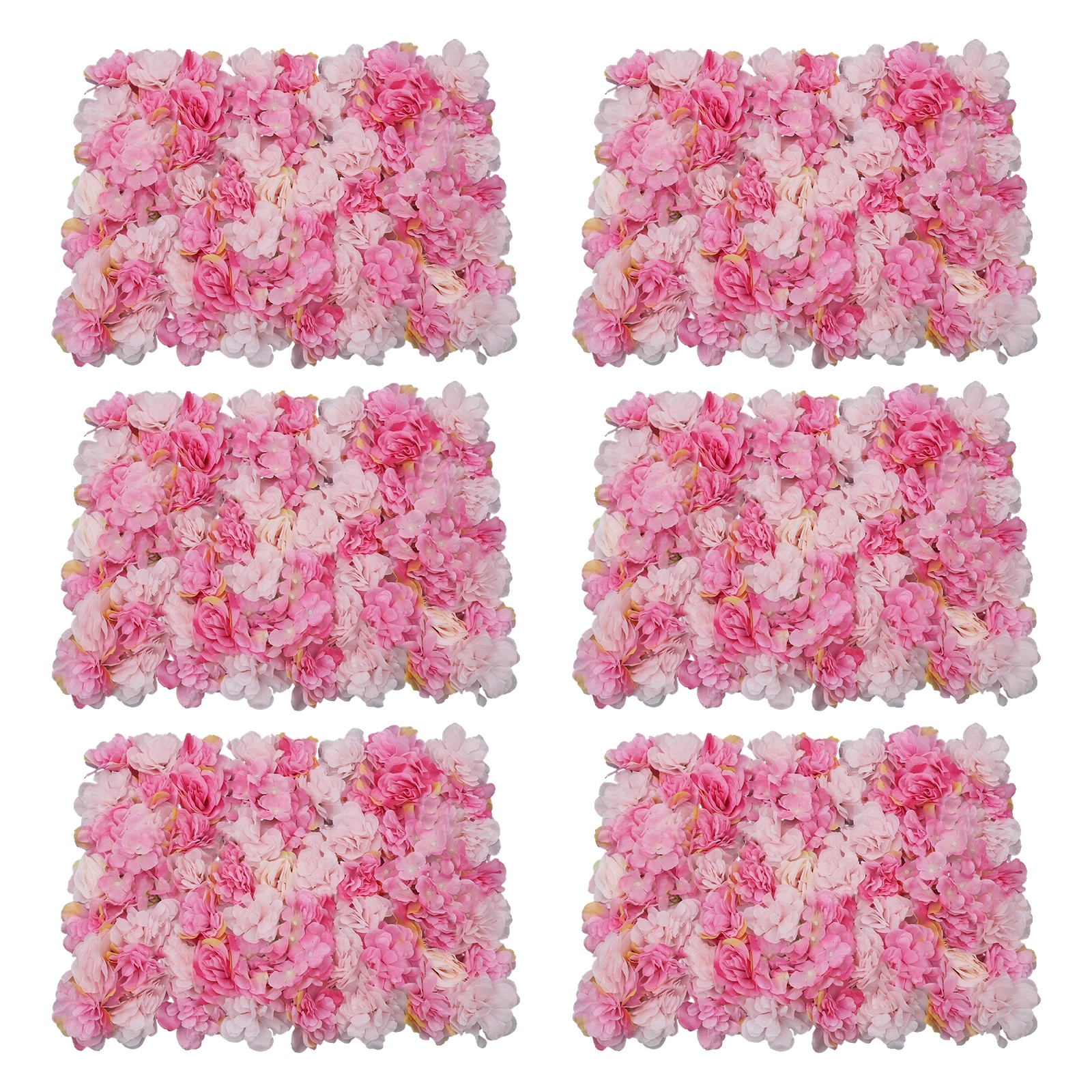 Künstliches Blumenwandpaneel, Seidenmaterial, Wandmontage, Rosa