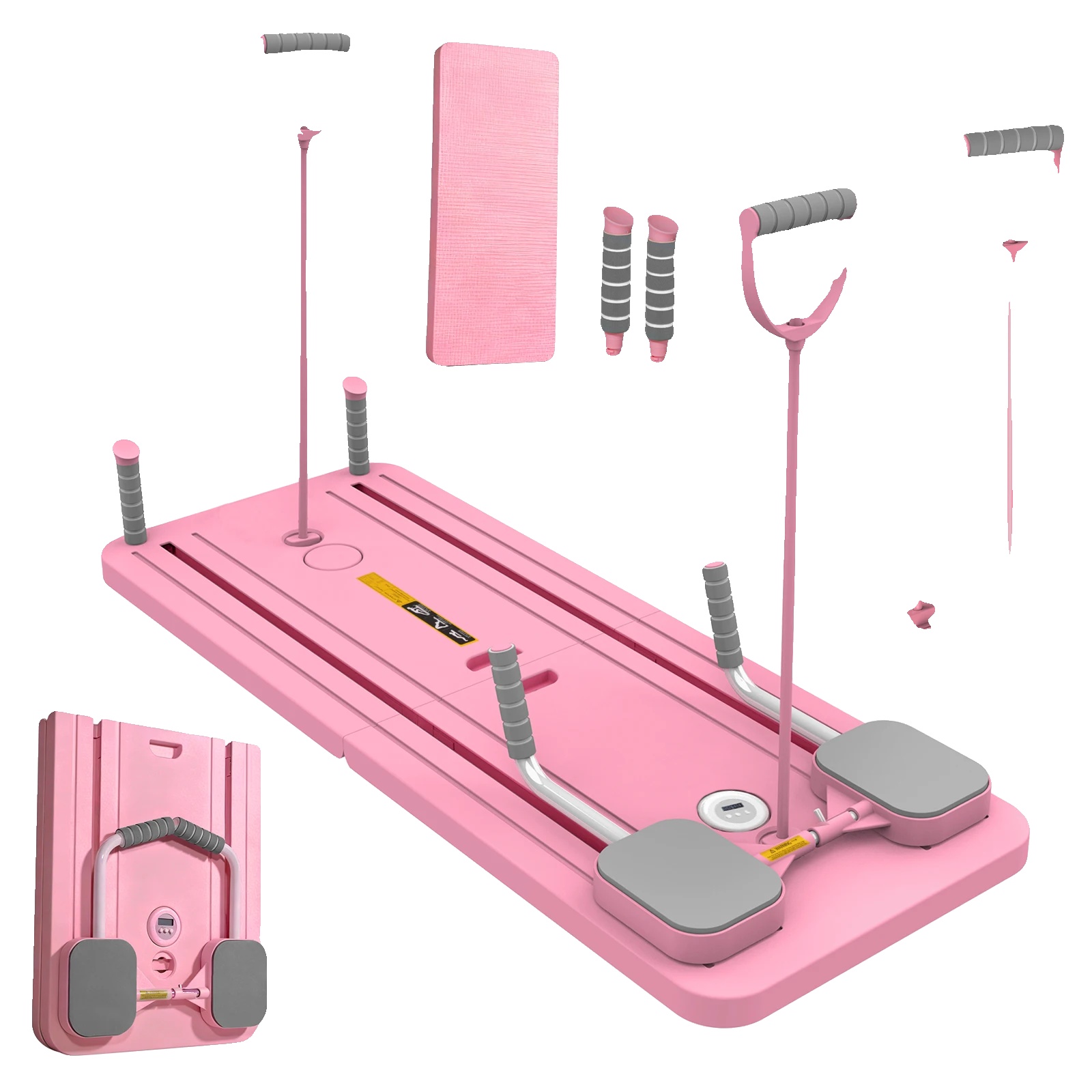 Multifunktionales Bauchbrett, Automatischer Rückprall, Widerstandsbänder, Rosa