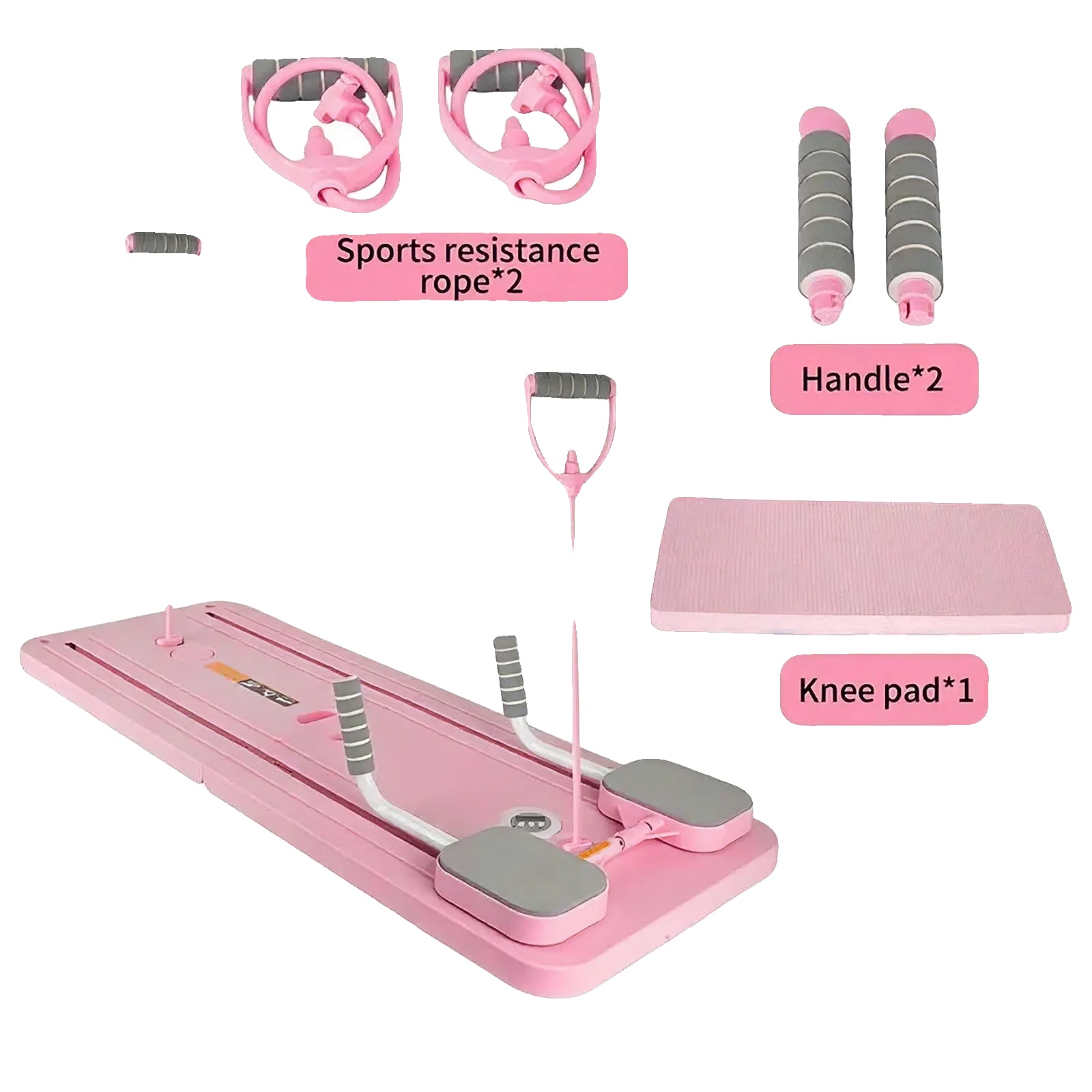 Fitness Liegestützbrett, Umfassendes Workout, Automatische Rückpralltechnologie, Rosa