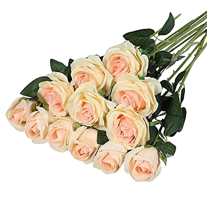 Künstlicher Rosenstrauß, Elegantes Blumendesign, Vielseitig Für Veranstaltungen, Champagner