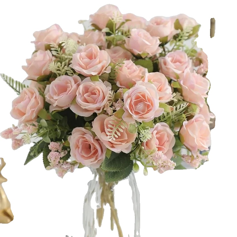 Künstlicher Rosenstrauß, Pflegeleicht, Vielseitige Dekoration, Rosa, 3pcs-h