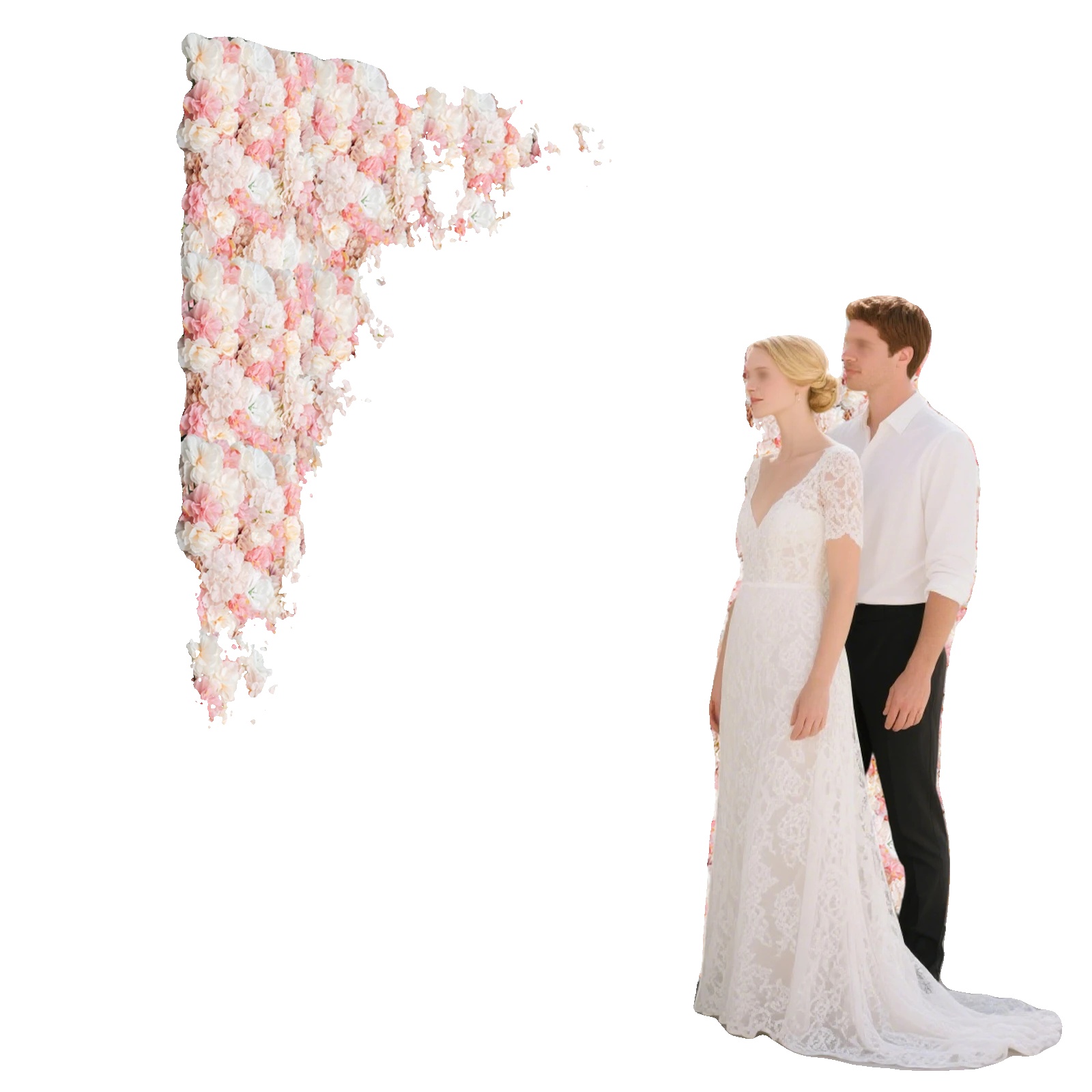 Künstliches Blumenwandpaneel, 12 Stück, Seidenmaterial, Rechteckige Form, 60 X 40 Cm, Für Innen- Und Außenbereich