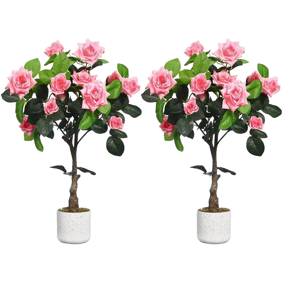 Künstlicher Rosenbaum, Realistisches Design, Pflegeleicht, 75cm