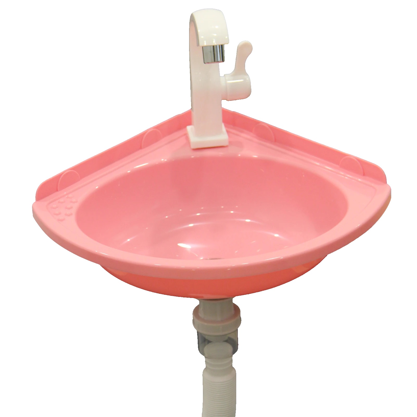 Eckwaschbecken, Bohrfreie Installation, Leichtes Acryl, Lila Pink