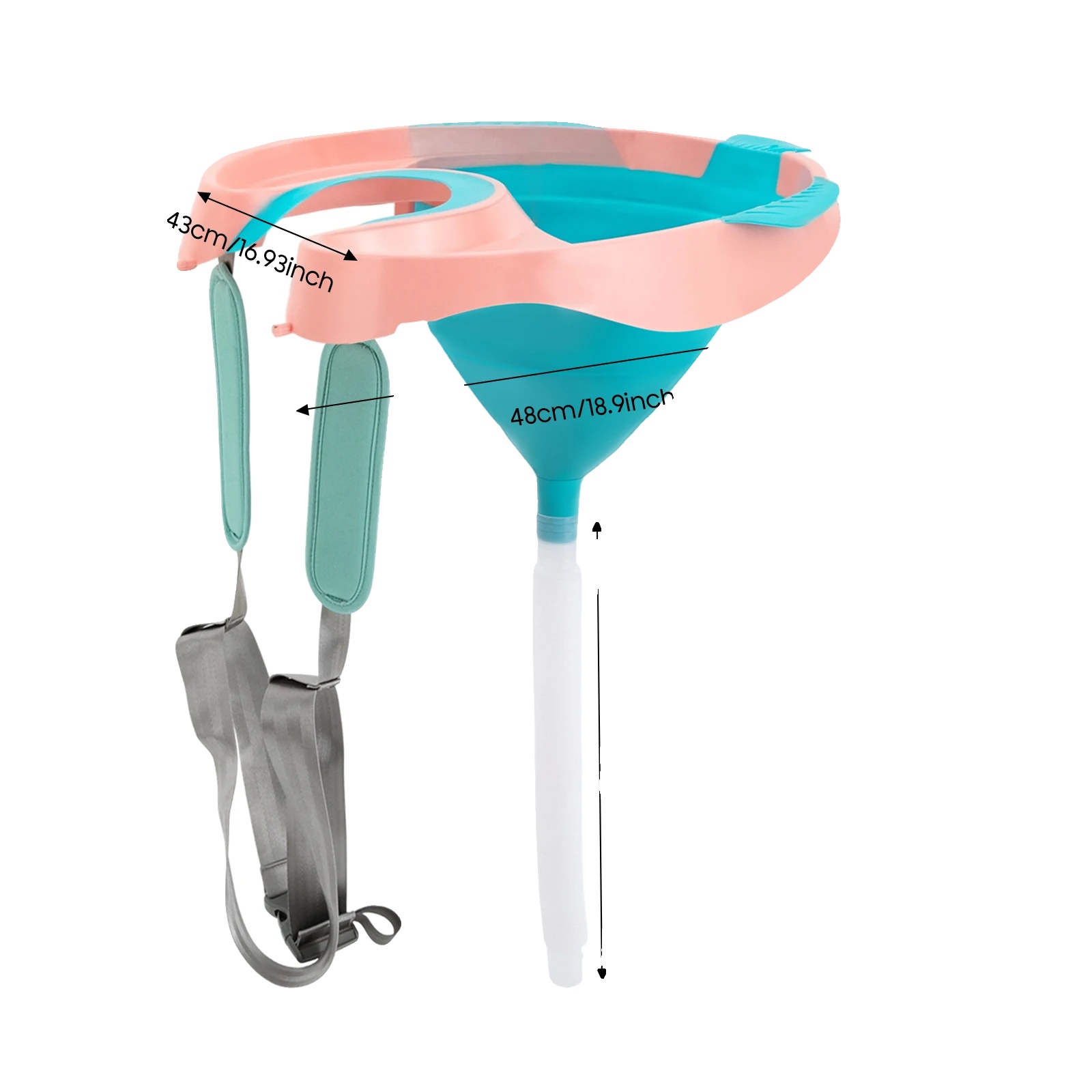 Shampoo-schüssel, Ergonomisches Design, Verstellbares Abflussrohr, Rosa
