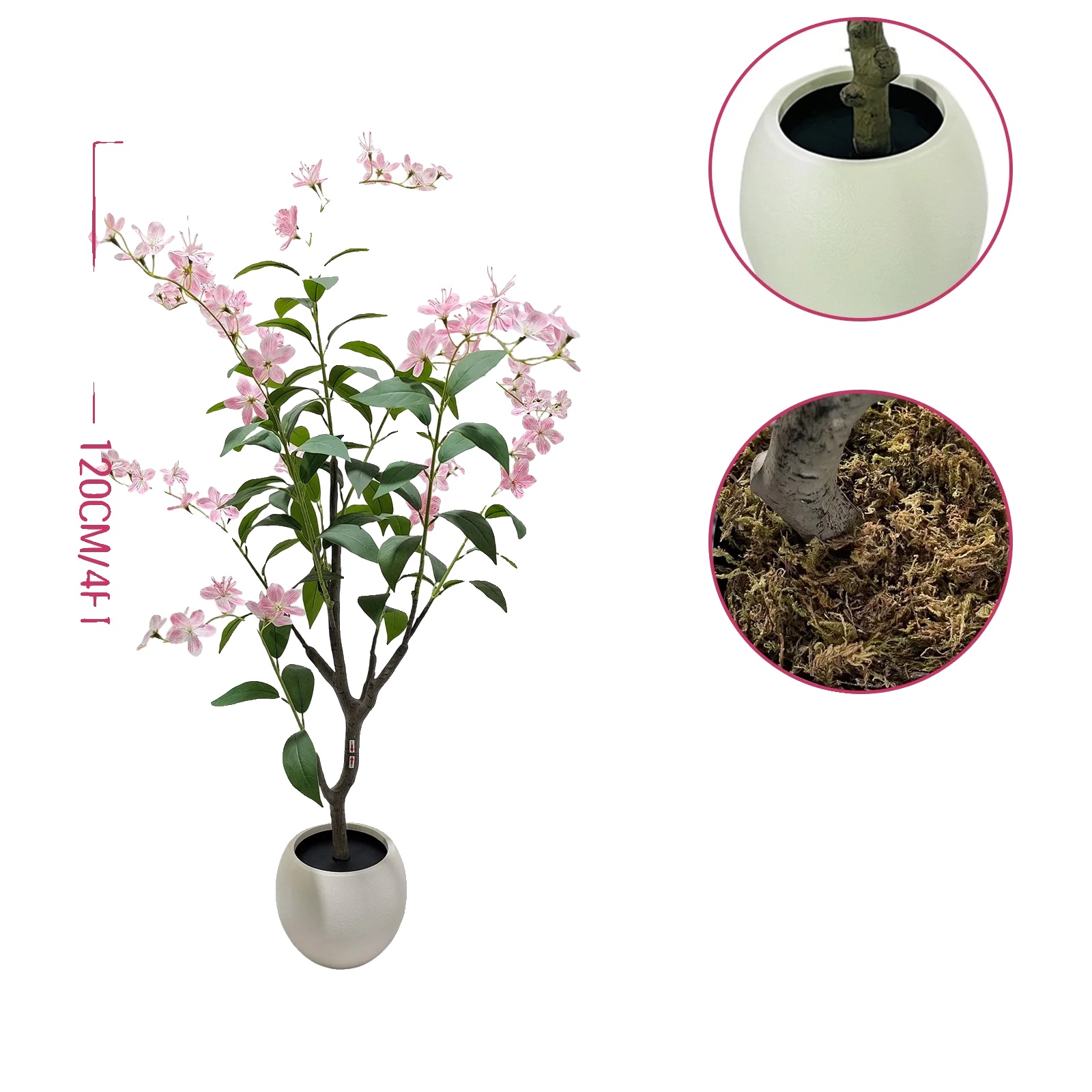 Künstlicher Jasminbaum, Realistisches Design, Pflegefrei, 120cm