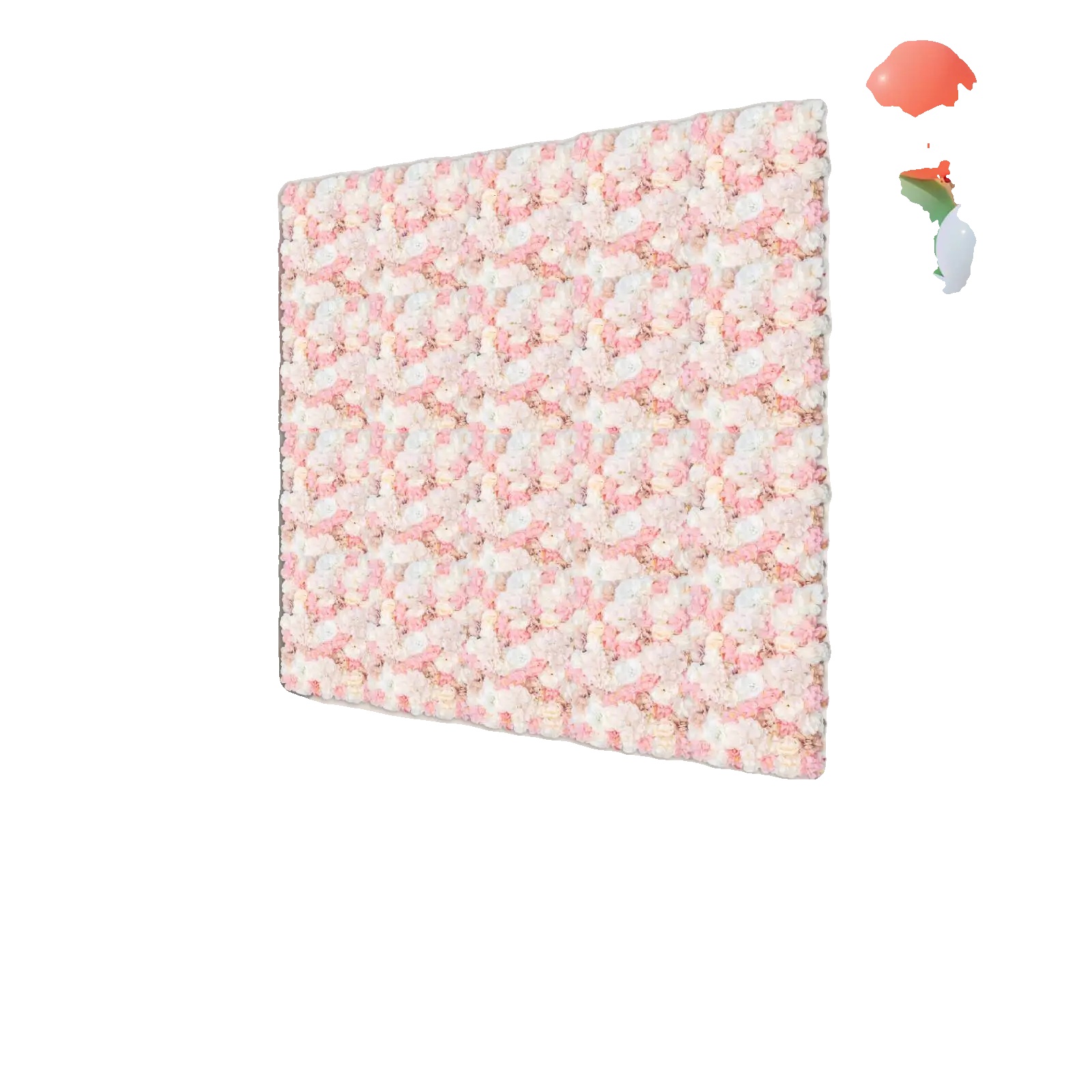 Blumenwandpaneel, Realistisches Design, Einfache Installation, Rosa