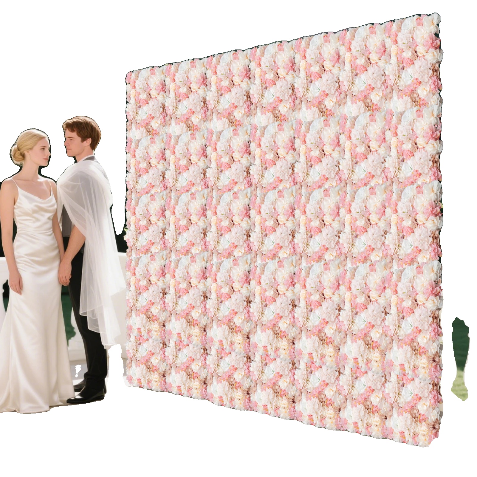 Künstliches Blumenwandpaneel, 12 Stück, Elegante Dekoration, Rosa