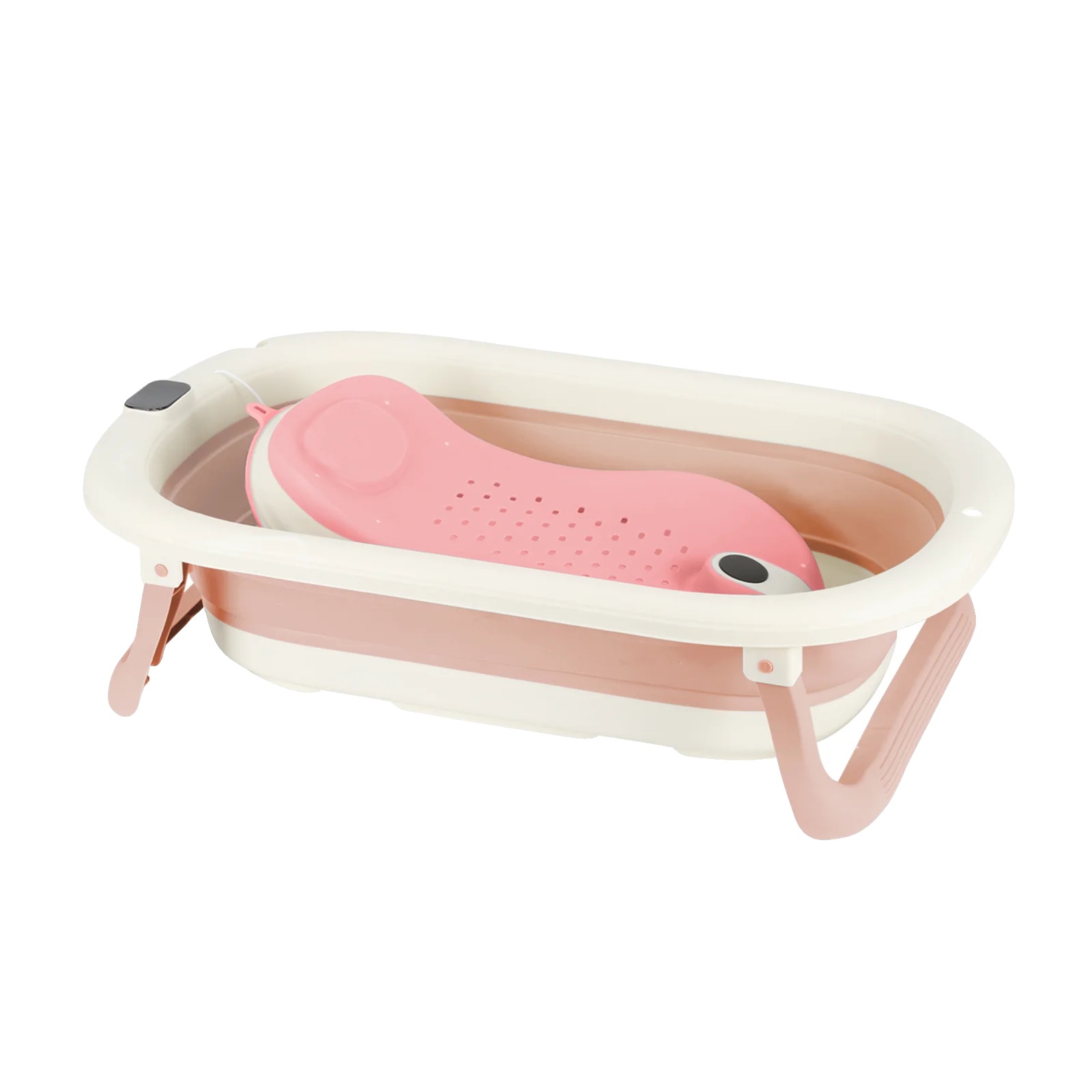Babybad, Digitalthermometer, Faltbares Design, Rosa