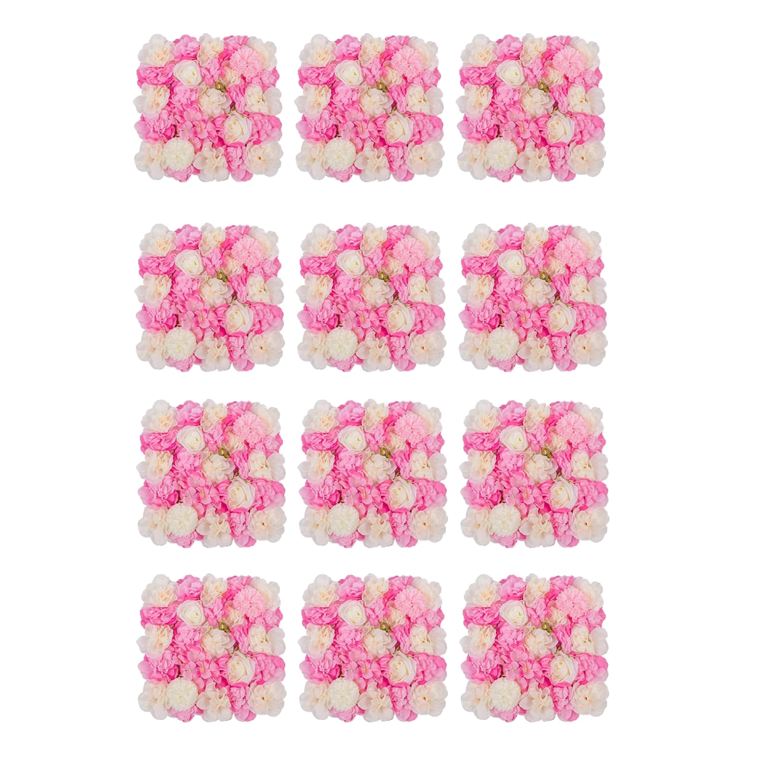 Blumenwandpaneele, 3d-seiden-design, Einfache Montage, Rosa
