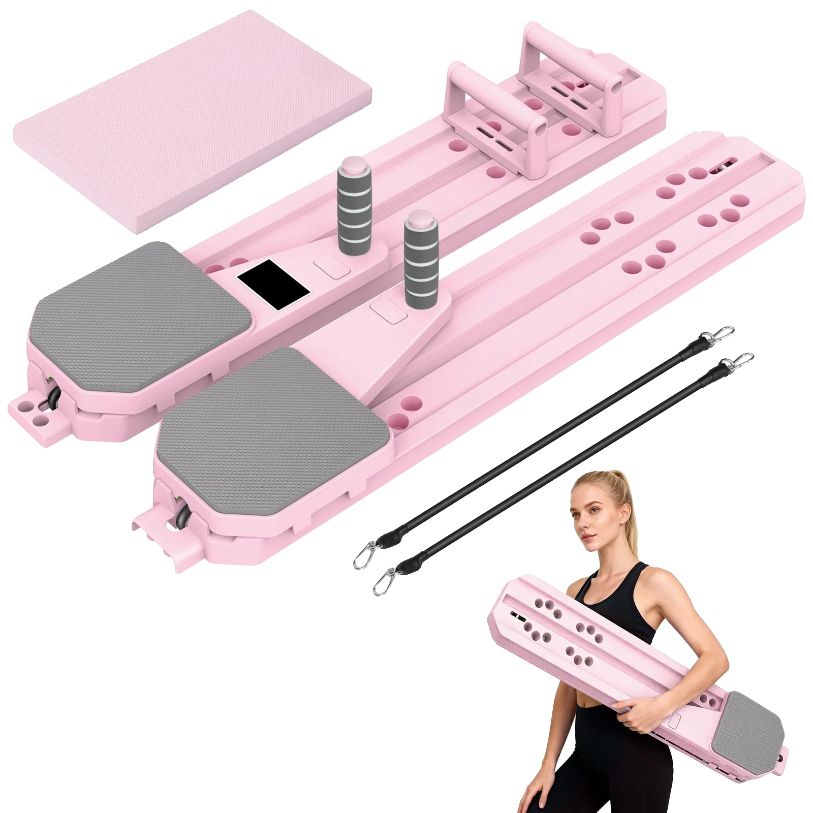 Pilates Board, Multifunktionale Nutzung, Verstellbares Design, Rosa-a