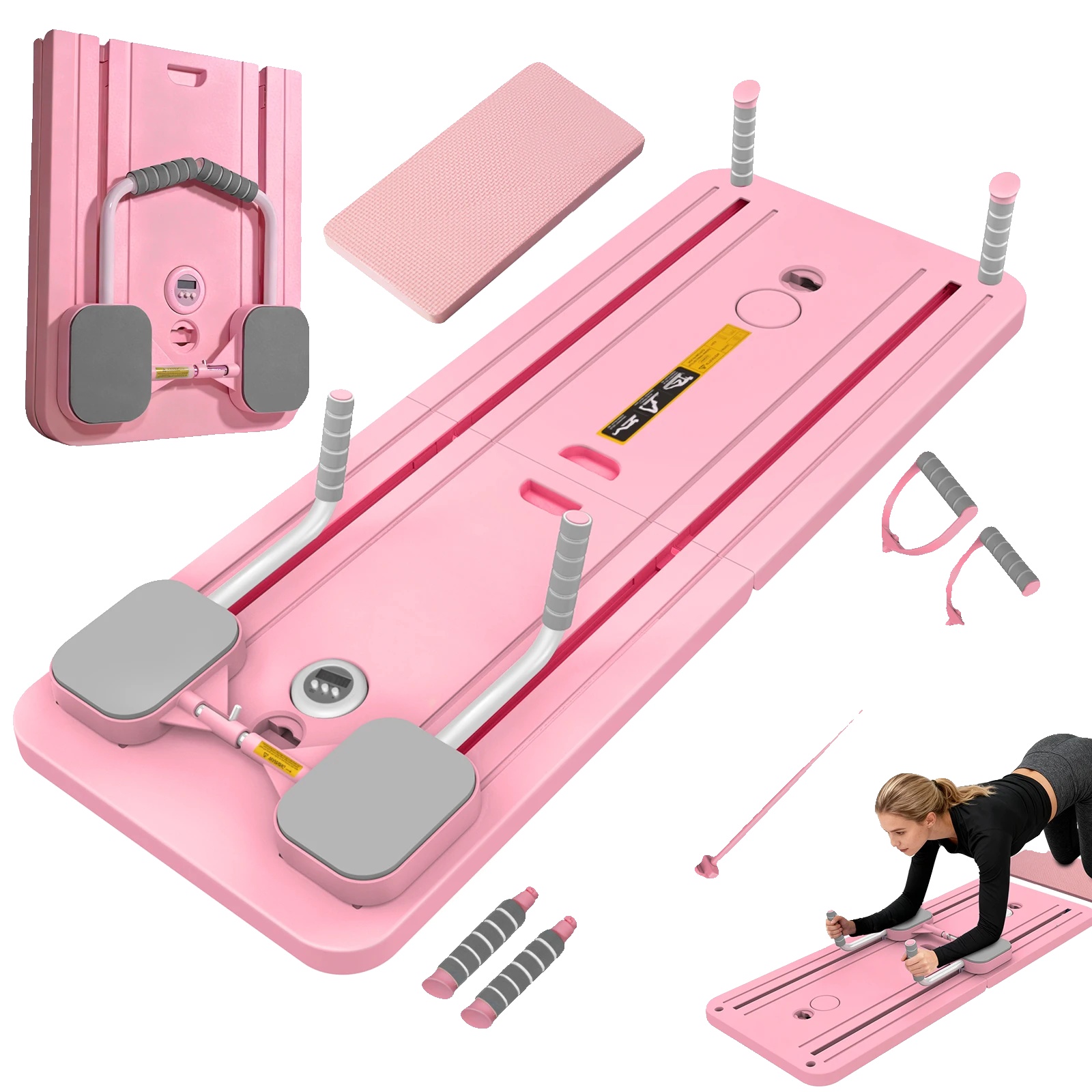 Fitness Board, Automatische Rückpralltechnologie, Robuste Konstruktion, Rosa