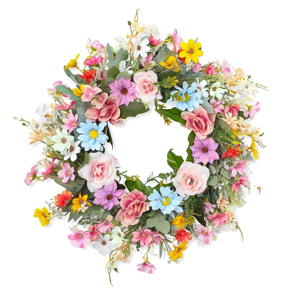 Künstlicher Blumenkranz, Vielseitige Dekoration, Pflegeleicht, Bunt