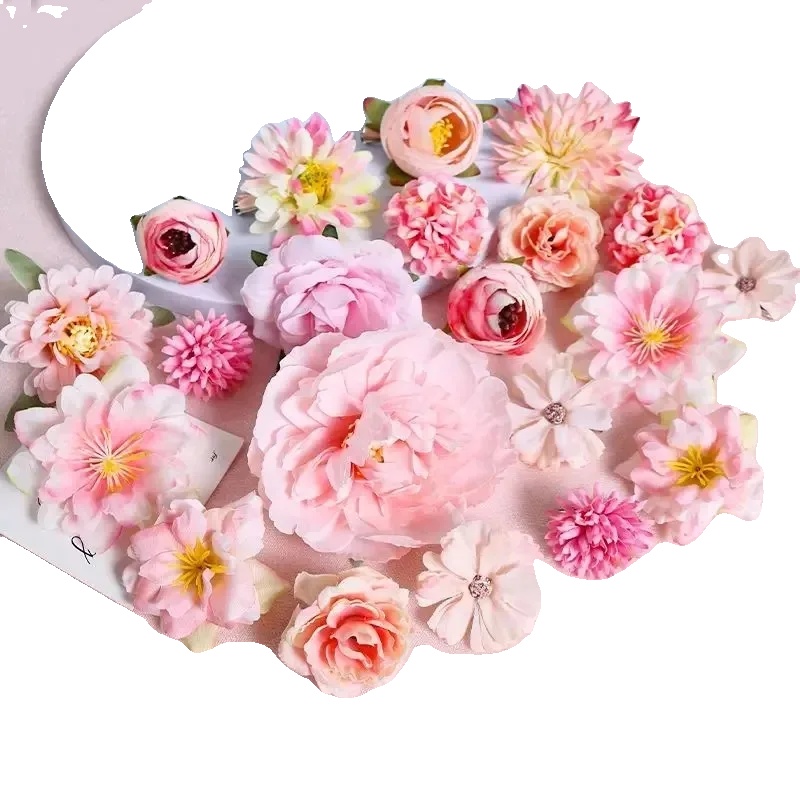 Künstliche Blumen, Seidenrosen, Innendekoration, 21pcs Pink