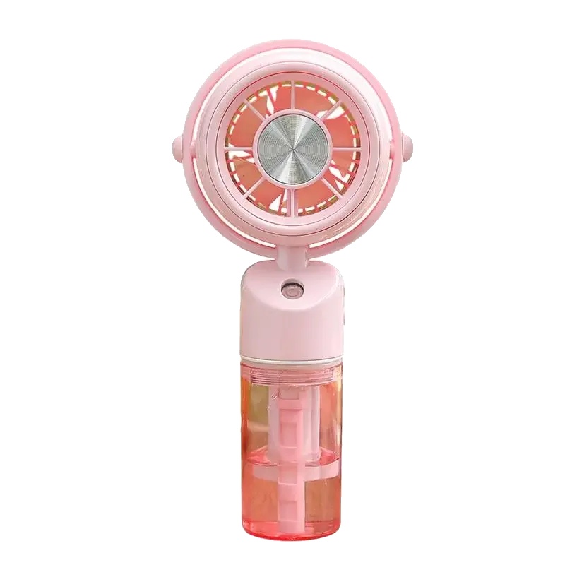 Handheld Nebelventilator, Einstellbare Geschwindigkeit, Tragbares Design, Rosa