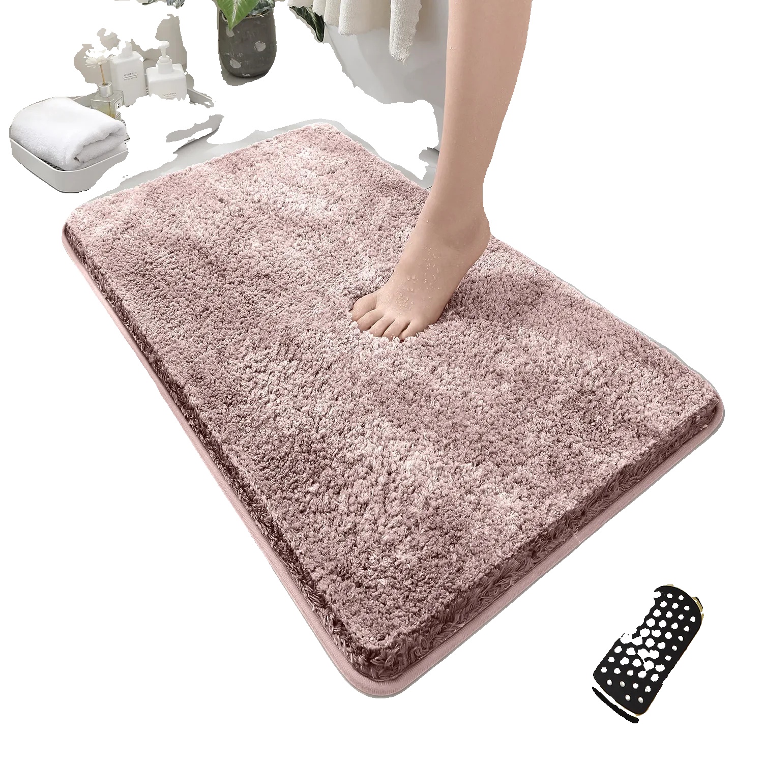 Badematte, Rutschfest, Umweltfreundlich, 50x80cm 1pc-c, Elegantpow-3cm Dick