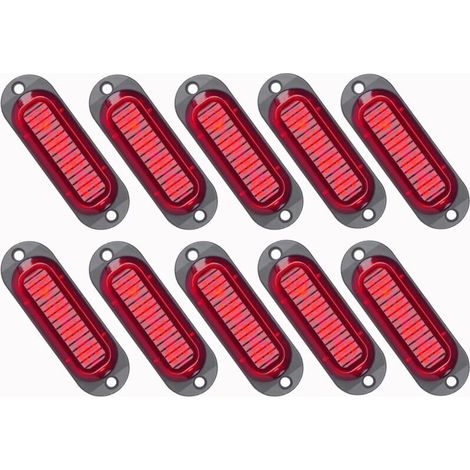 10x Led-seitenmarkierungsleuchten 12/24v Led-anhänger-markierungsleuchten Seitenwarnleuchten Für Lkw, Wohnmobil Und Wohnwagen (rot), Von Debuns