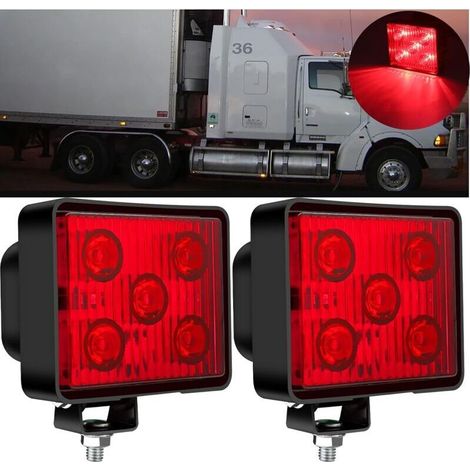 2 Stück Rote 24v-led-anhängerleuchten, Universelle 5-led-rückleuchten Mit Blitzlicht Und Antikollisionswarnanzeige Für Wohnwagen, Lkw, Landwirtschaftliche Fahrzeuge Und Traktoren Von Debuns